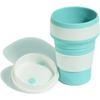 Leakproof Collapsible Silicone Travel Mug Reusable Foldable Water Bottle for Hot Coffee/Cold Water Perfect for Camping & Cycling