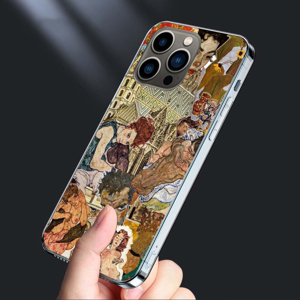 

Egon Schiele Phone Case For Iphone 16E 15 Pro 14 Plus 17E 16 17 Pro Max Air 11 12 13 Mini Shockproof Capa Cute Cover TPU Clea iPhone 17 Pro Max