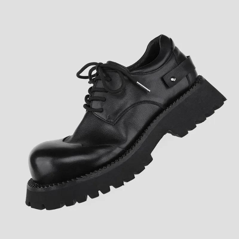 Vintage Oxford Shoes Platform Shoes Casual Design Men Loafers Comfort British Style Single Layer Leather Dress Shoes