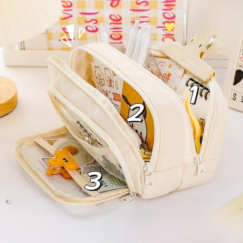 Minimalist Clear Large Pencil Case With Transparent Window For Students And Teens