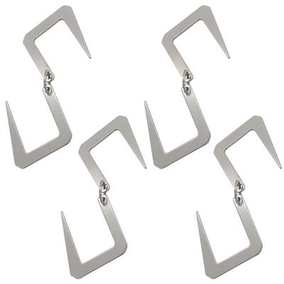 Seekdem Lantern S-Hook Set of 4, Silver Stainless Steel, Versatile