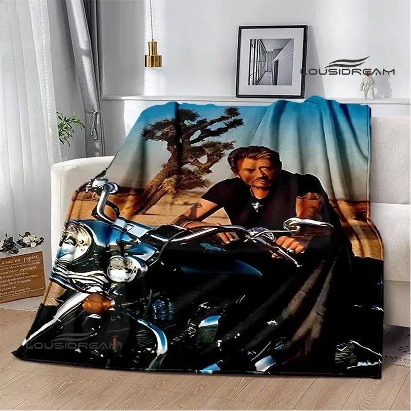 French Rock Star Johnny Hallyday Blanket Flannel Blanket Home Travel Blanket Fashion Warm Blanket Bed Linings Birthday Gift