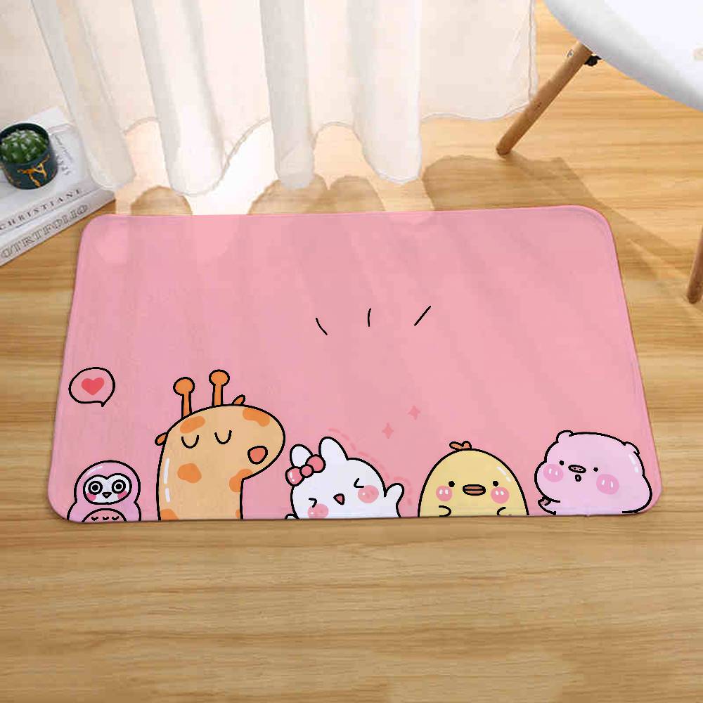 Cartoon Pink Cute Rabbit Bear Dog Floor Mats Home Laundry Rug Carpet For Living Room Decor Lounge Area Antislip Foot Mat Doormat