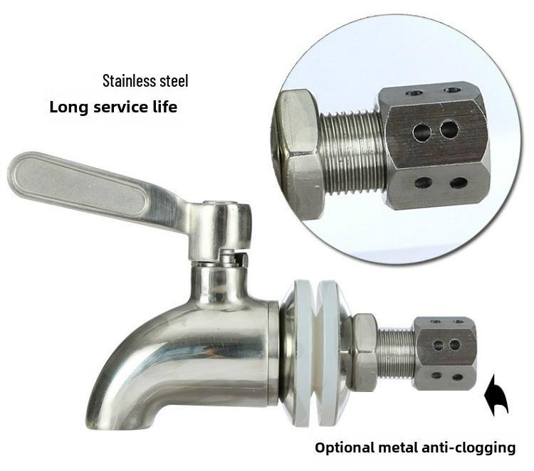 304 Stainless Steel Wine Barrel Spout: Glass Infusion Bottle & Ceramic Jar Valve