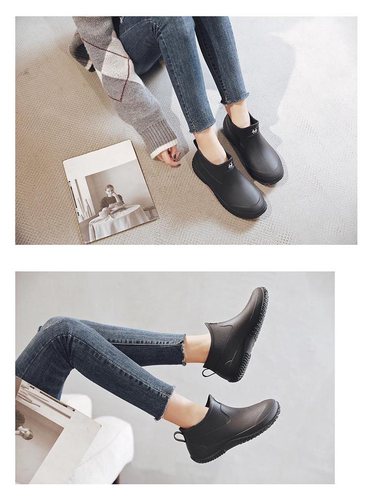Unisex Kurze Mode Regenstiefel, Rutschfest Wasserdicht, Dicke Sohle, Perfekt für Outdoor, Autowäsche, Küchengebrauch.
