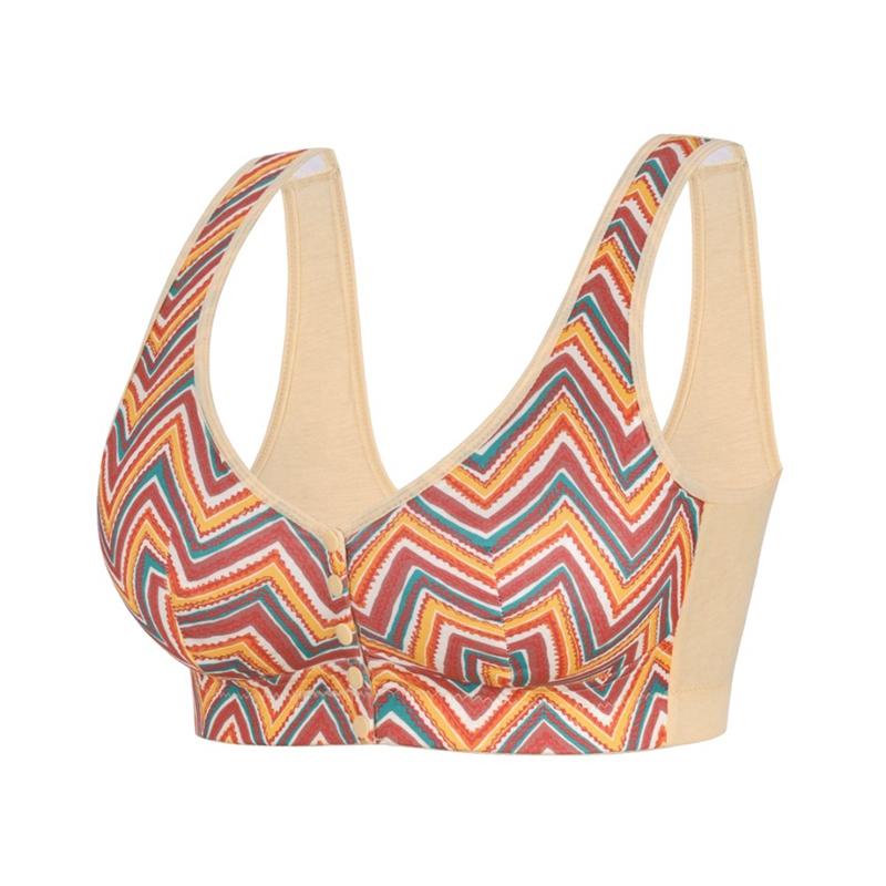 Женский Бюстгальтер-Жилет в Полоску с Пряжкой спереди Большого Размера 5XL