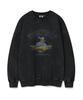 WACKY WILLY Kiki Washed Graphic Sweatshirt Charcoal