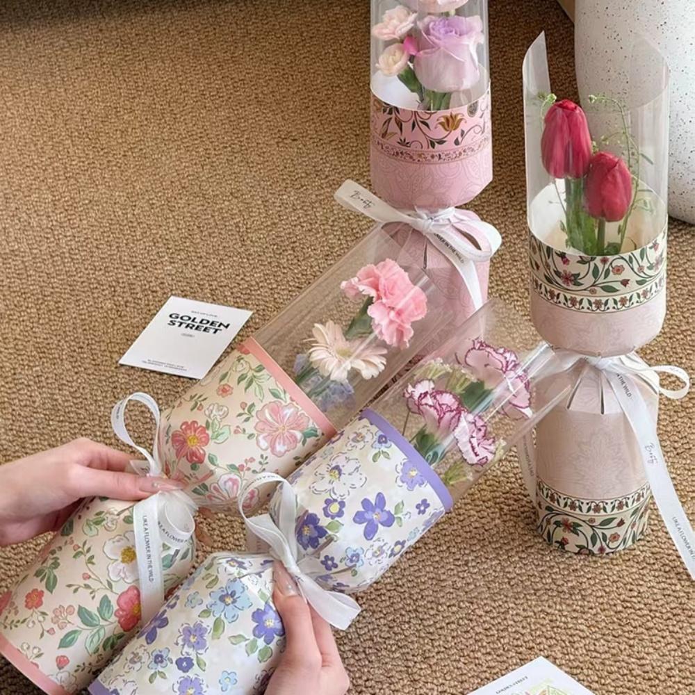 10pcs Transparent Waterproof Rose Flower Wrapping Paper Waterproof Romantic Flowers Packaging Bags Festival Plastic Wholesale