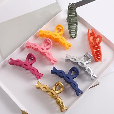 3.94inch Creative Hair Clip Twist 8 Styling Hair Clip Solid Color Fashion Ribbon Hair Clip Corset Hair Clip