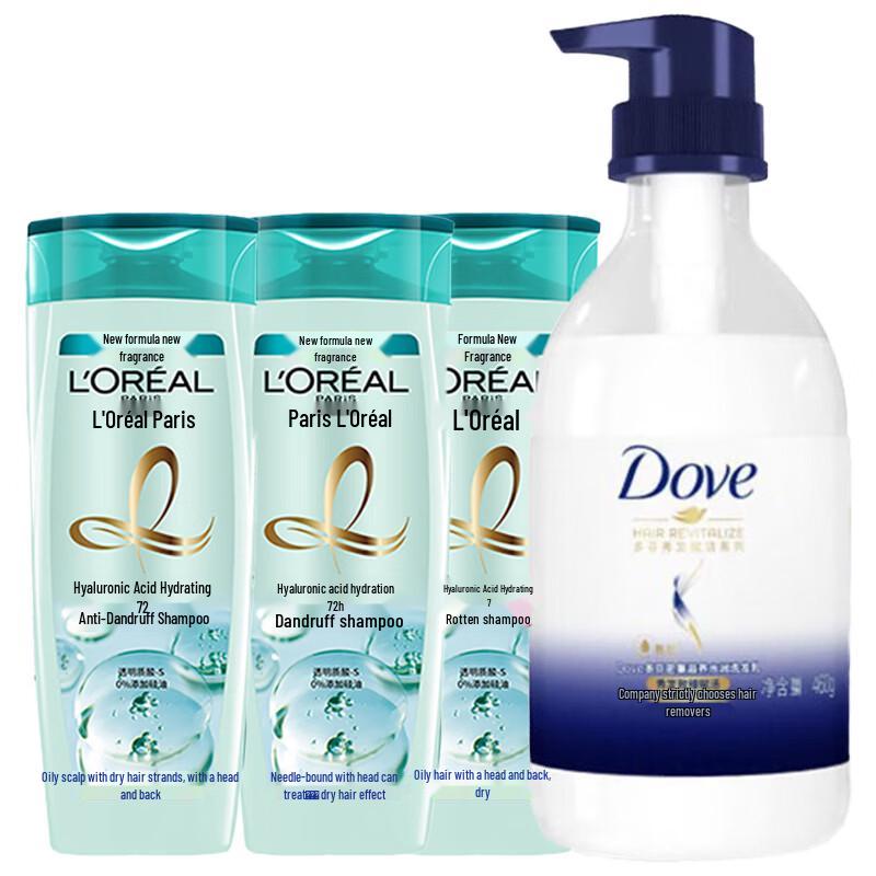 Dove & L Oreal Personal Care Bundle Body Wash 460G, Shampoo 3x200ML