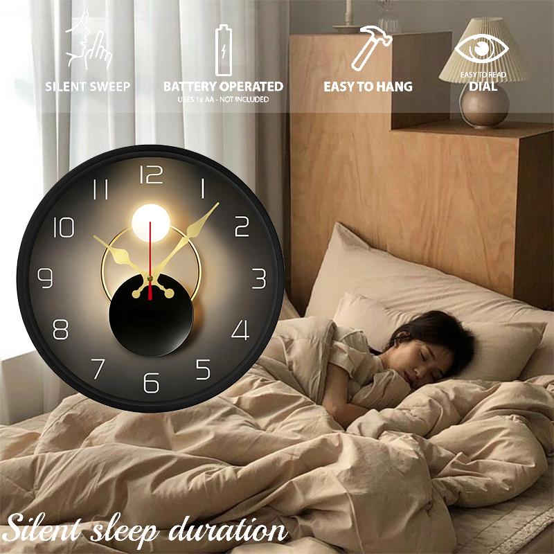 Modern Minimalist Wooden Round Silent Hanging Wall Clock, Suitable For Living Room, Office, Study Room, Bedroom, Home Decoration