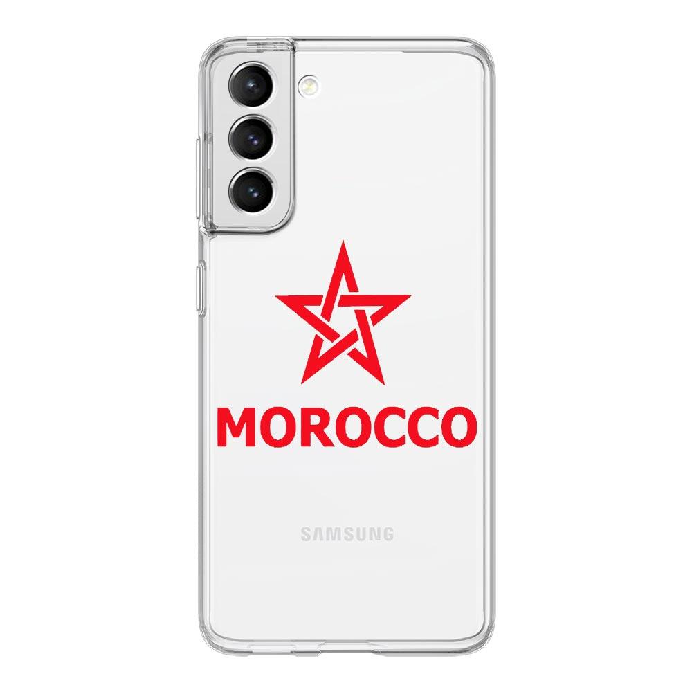 Morocco Flag Soccer Phone Case For Samsung Galaxy S23 S22 Ultra S20 S21 FE 5G S10 S10E S9 S8 Plus 4G Soft Clear Back Cover Couqe