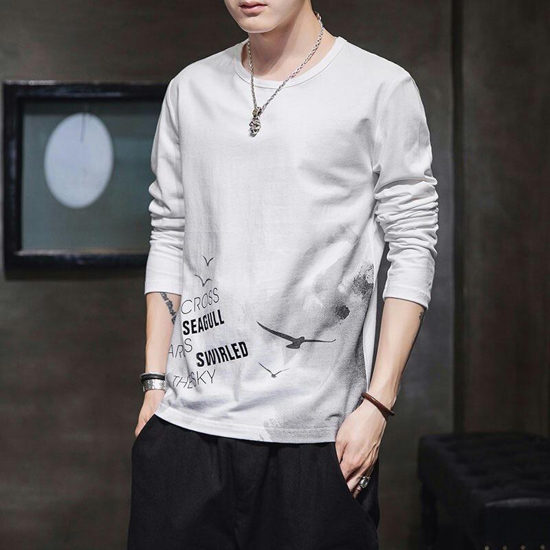 

Оформление: Мужская футболка свободного кроя из хлопка с длинными рукавами и круглым вырезом, идеально подходит для весны/осени. 2XL