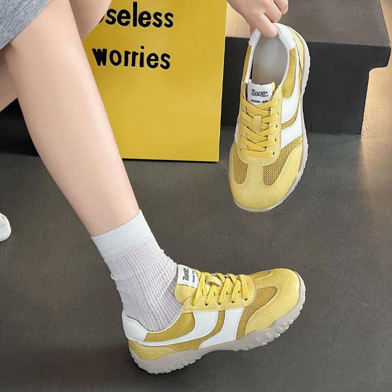 Leather mesh breathable German training shoes women's summer new versatile soft-soled Forrest Gump shoes sports and leisure board shoes