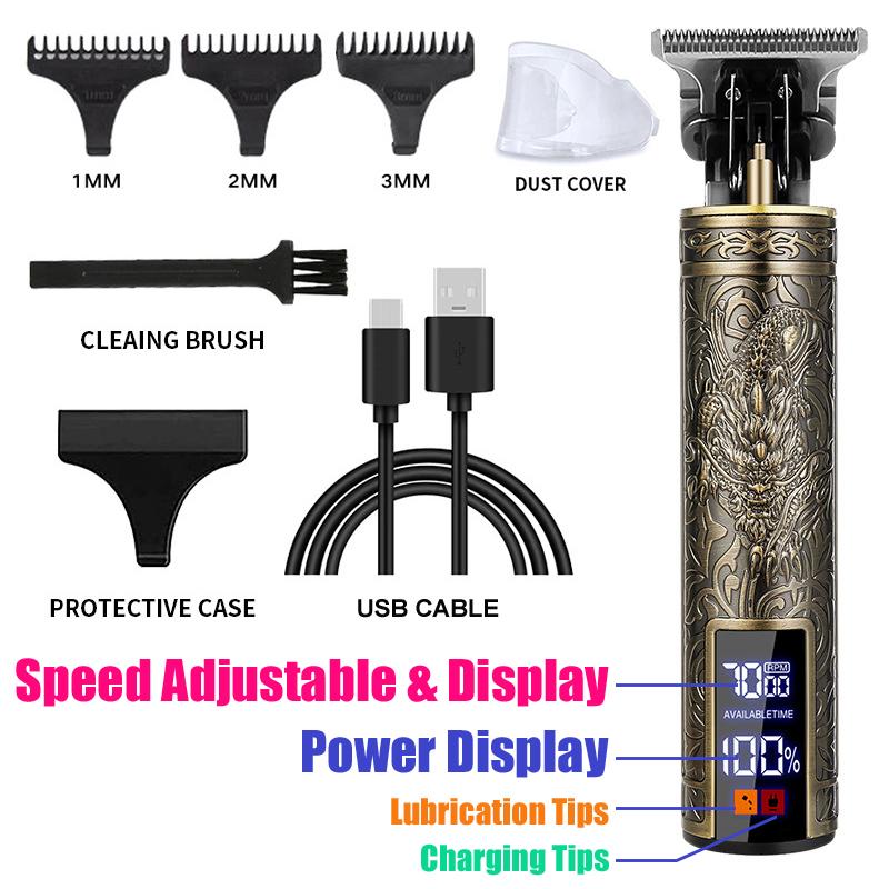 Haarschneidemaschine Professioneller Haartrimmer Bartrasierer Herren Haarschneidemaschine Friseur Für Männer Vintage T9 Trimmer ABS-Griff