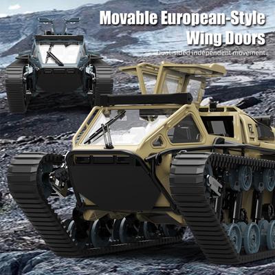 2.4GHz Remote Control Tank with LED Light Rechargeable RC Drift Stunt Car All Terrain Electric Off-road Vehicle Toddlers Boys Girls Crawler Toy