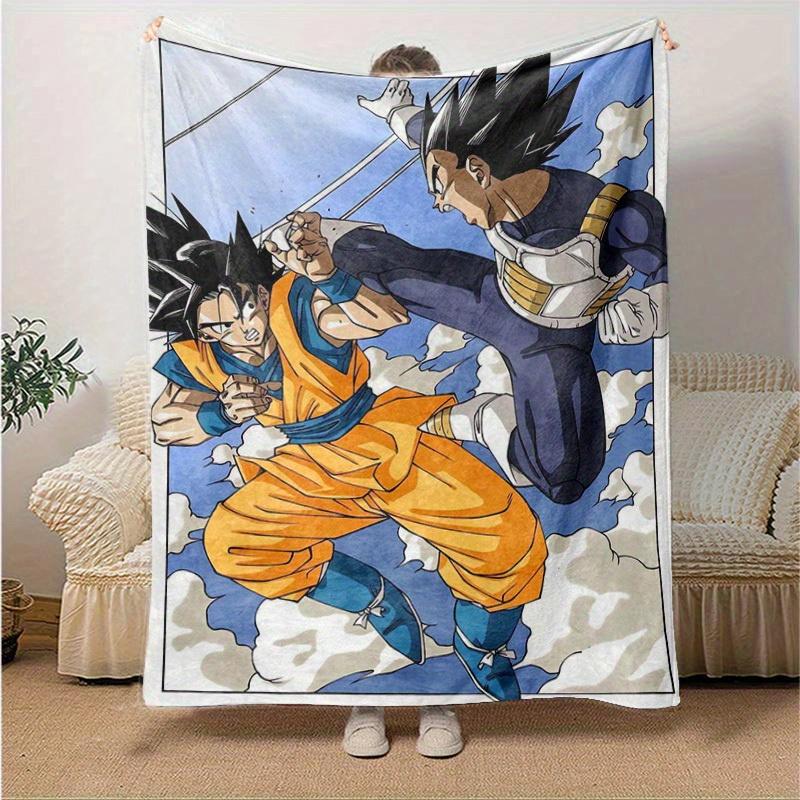 

1pc, Dragon Ball Battle Scene: A Perfect Gift, Cozy Home Decor Blanket for Bedroom, Living Room, Travel, Camping, Car, Beach, Office Naps. Soft Flanne 130x150cm