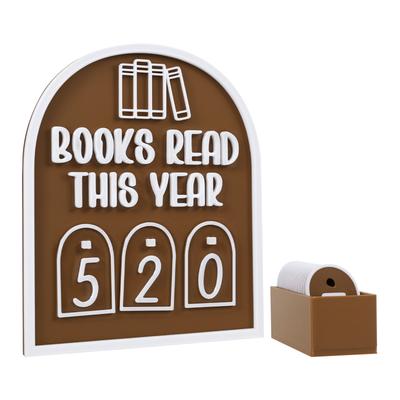 Plastic Book Read This Year Counter for Reading Goal Decorative Book Tracker Practical Volume Counter Sign for Teacher Writer