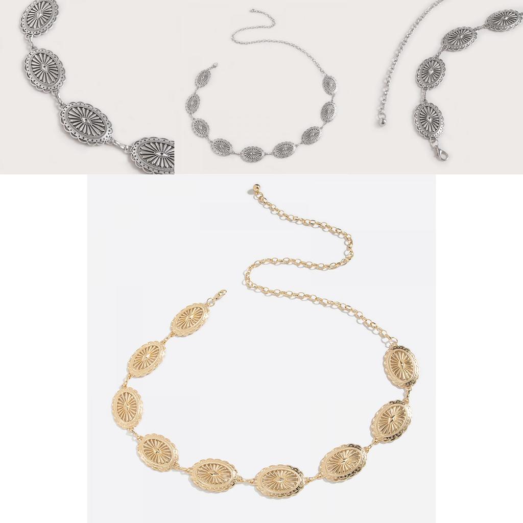 Metal Decorative Waist Chain With Intricate Carving For Ladies Fashion And Party Wear