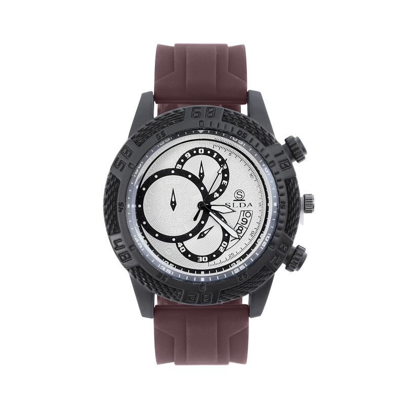 Fashion Casual Men's Quartz Watch Silicone Band Business Wristwatch