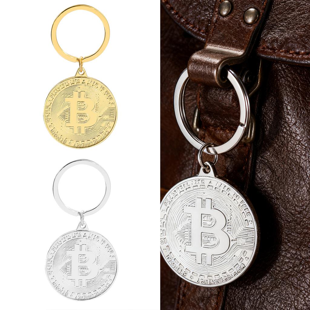 Bitcoins Keyring Stylish Metal Key Chain Decorative Collectors Item Ideal Gift For Cryptocurrency Supporters
