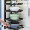 Multi-Layer Stainless Steel Pot Rack for Under-Sink Kitchen Storage