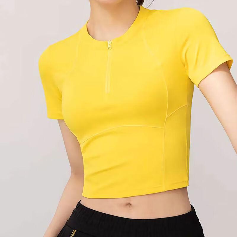 Женский спортивный топ с полумолнией, быстросохнущий S