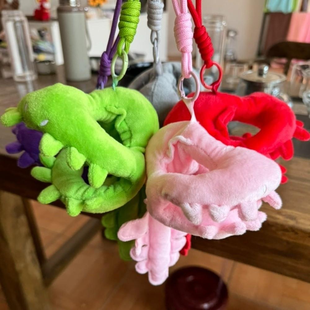 Creative Dinosaur Skeleton Plush Pendant Bag Hanging Charm Plush Hoodie Keychain  Doll Accessories