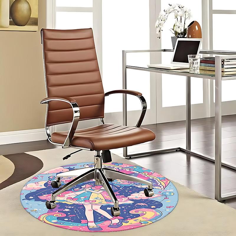 

1pc Anime Design Sailor Girl Round Carpet Office Chair Mat, Non Slip Rug for Home Decor, Living Room, Bedroom, Game Room 80cm