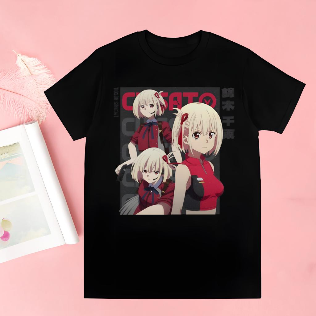 Lycoris Recoil Majima Chisato Nishikigi Takina Men Women T-shirt Tops Crew Neck Fitted Soft Anime Manga Tshirt Tee Shirt T-shirt