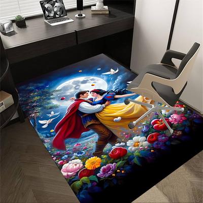 1pc Princess Snow White Prince Carpet Office Rug Outdoor Mat Home Decor Area Carpet Festival Gift Office Desk Chair Carpet