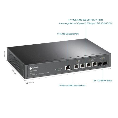 TP-Link TL-SX3206HPP 6-Port 10GE L2+ Managed Switch with 4-Port PoE++