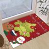 1pc Christmas Themed Rug, Gingerbread Man Snowman and Christmas Tree Print, Bedside Carpet, Non slip Laundry Room Mat, Machine Washable Wate