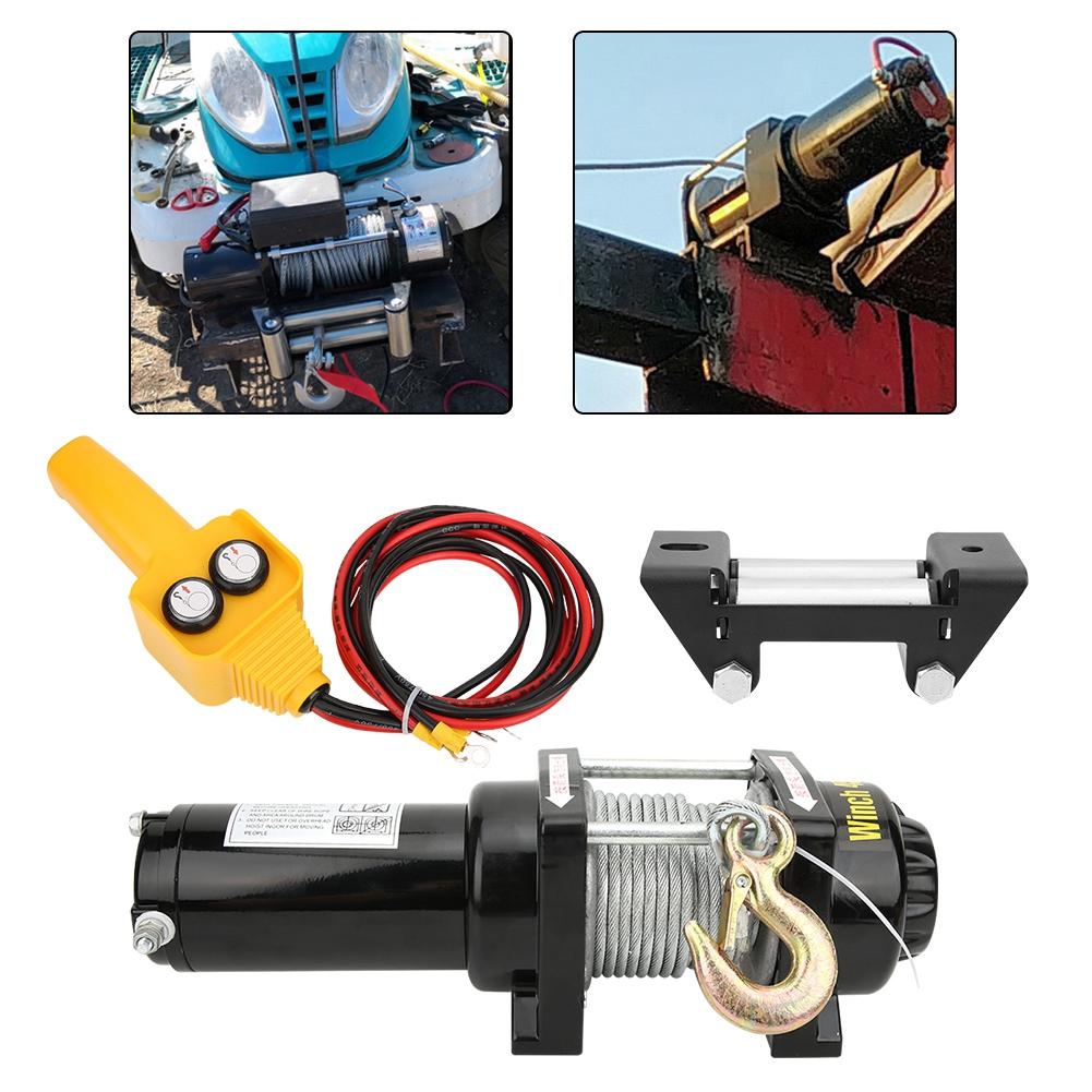 Electric Winch Mechanical Accessory 12V 4500lb Industrial Vehicle Dual Use for Off Road
