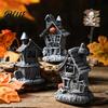 Halloween Party Table Decoration Haunted House Ornament Resin Miniature Dark Shape Spooky Desktop Ornament with Skull Elements for Micro Landscape