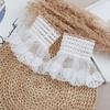 White Mesh Bow Romantic Lace Ruffle Hand Sleeves Sweet Detachable Sweater Blouse Coat Decoration Fake Cuffs Elastic Horn Cuff