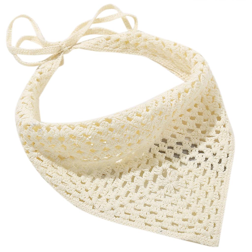 Women Turban Crocheted Headband Solid Color Headwear Knitted Hairband Girls Vacation Photo Prop Lady Turban
