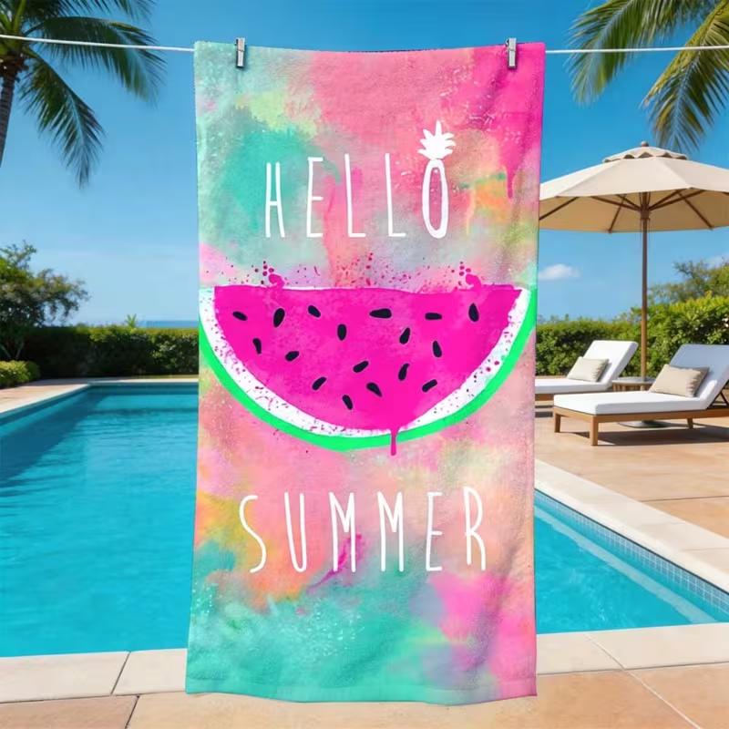 Frische Ananas Monstera Tropisches Blatt Strandtuch Weich Schnelltrocknend Sandfestes Handtuch Hawaiianischer Strand Pool Urlaub