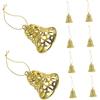 12pcs Christmas Tree Bell Ornaments Festive Hanging Decorations for Winter Theme Parties Safe Plastic Bells for Home Decor Xmas Tree Pendants Holiday