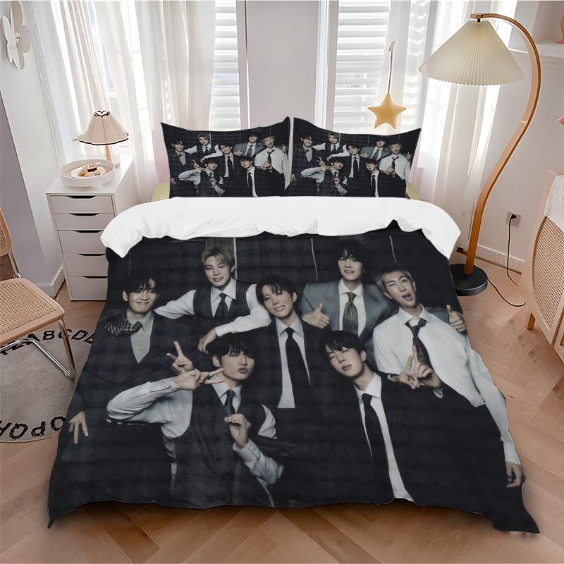 3Pcs Group Portrait Black White Bedding Sets For All Sizes New 3D Printed Bed Cover Comforter Duvet Cover Pillowcase Bedroom Decoration