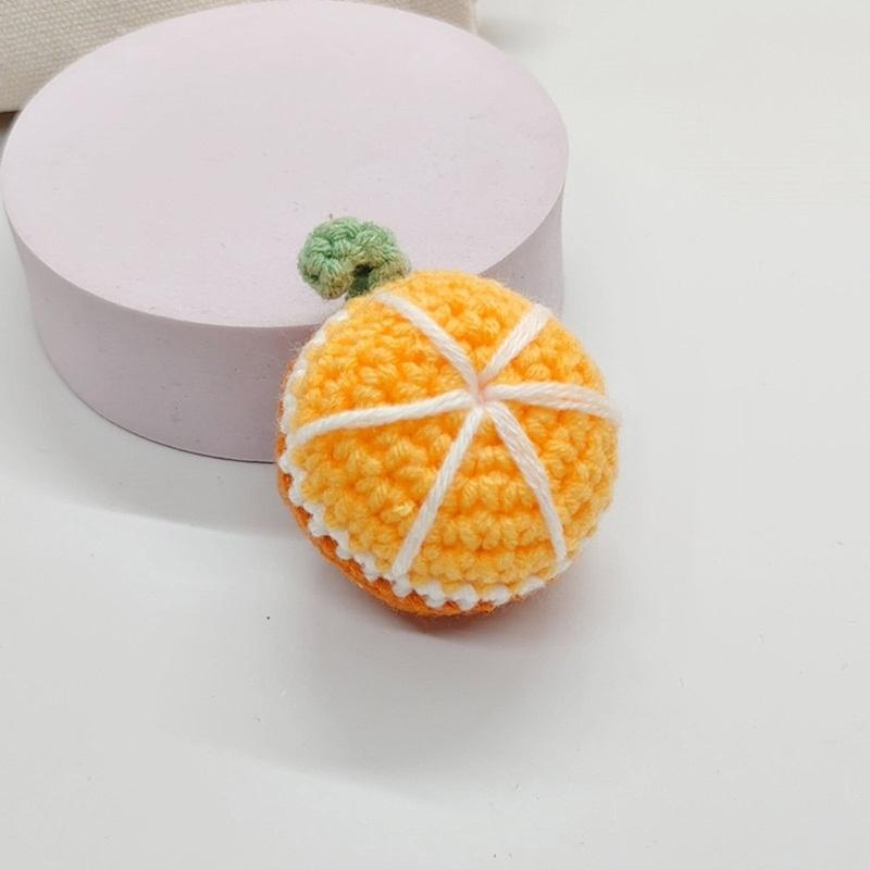 Fashionable Handmade Keychain Accessory Wool Crochted Fruit Pendant Accessories Stylish Women Girls Bag Decoration