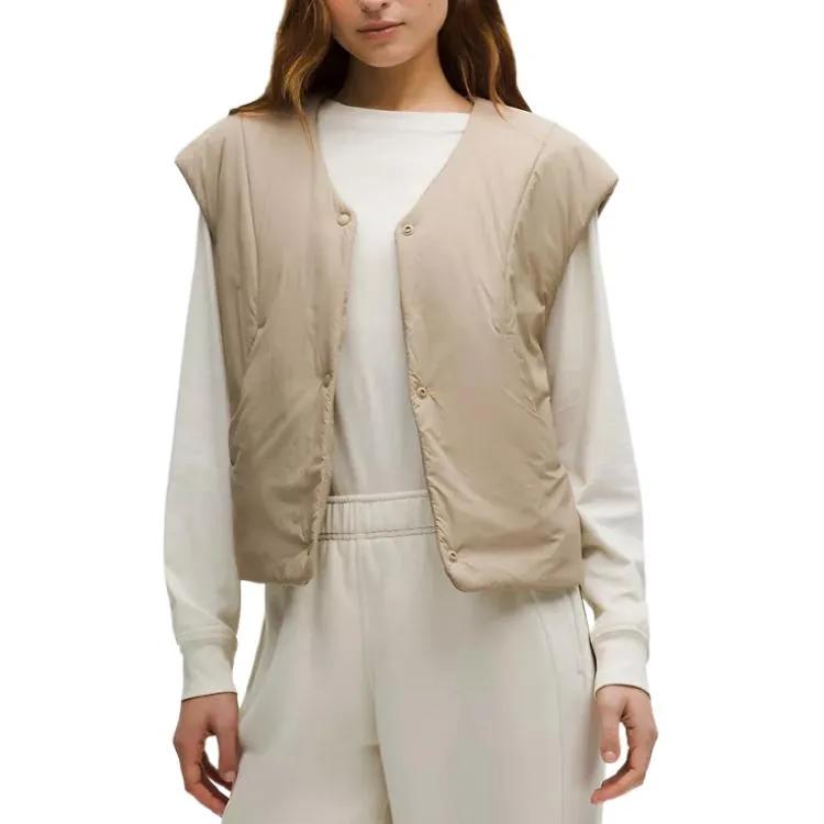 Lululemon Vests Women's V-neck Moderate Straight Fit (Unisex) Vests LW4CNSS | Sheer Oak