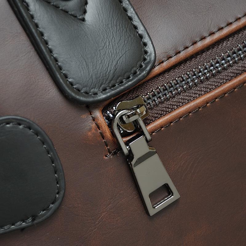 Korean Style Men's Crazy Horse Leather Crossbody Travel Bag - Large Capacity, Casual Shoulder Handbag