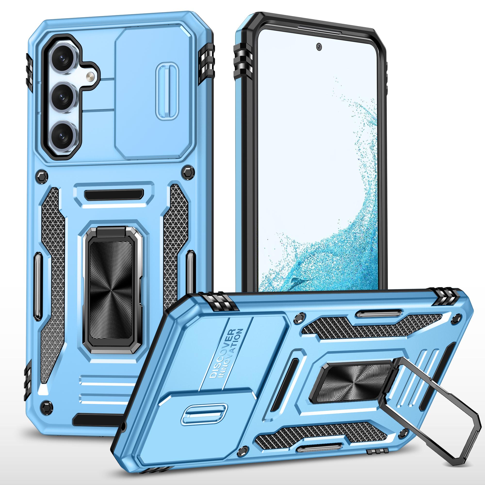 

Armor Series Phone Case for Samsung Galaxy A54 5G,PC+TPU Shockproof Phone Cover Kickstand Sky Blue