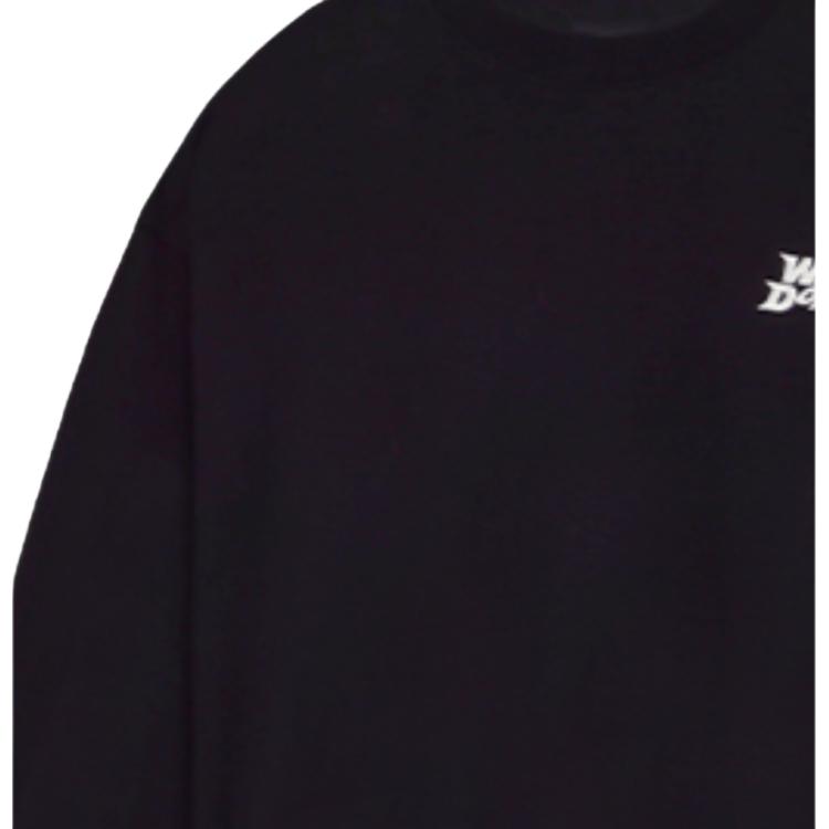 WE11DONE Ss22 Small Logo Chest Label Crewneck Sweatshirt Unisex Sweatshirt Black WD-TS1-22-699-U-BK