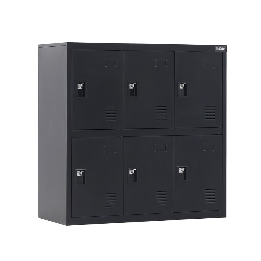 6 Door Lockable Cabinets for Home Office Gym Workshop Warehouse Bedroom Storage with Lock Latch