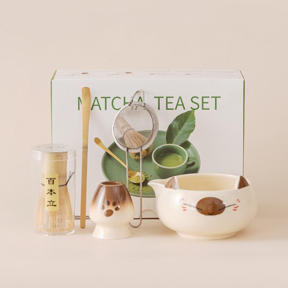 2/5/7pcs Ceramic Bowl Matcha Tea Set Bamboo Whisk Matcha Brewing Kit Perfect Matcha