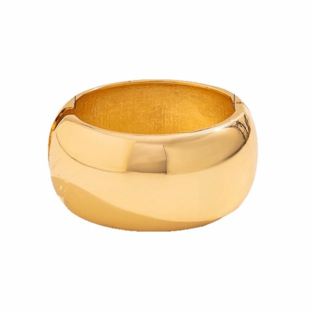 

Gold Color Exaggerated Punk Bangle Smooth Metal Geometric Bangle Metal Bracelet Music Festival Style E