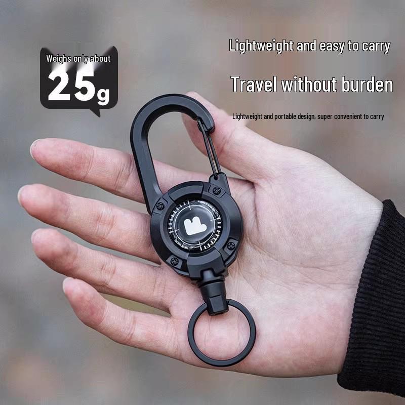 BLACKDOG Tactical Multi-Functional Telescopic Keychain Lanyard with Pull-Release Buckle - Anti-Lost Camping Accessory