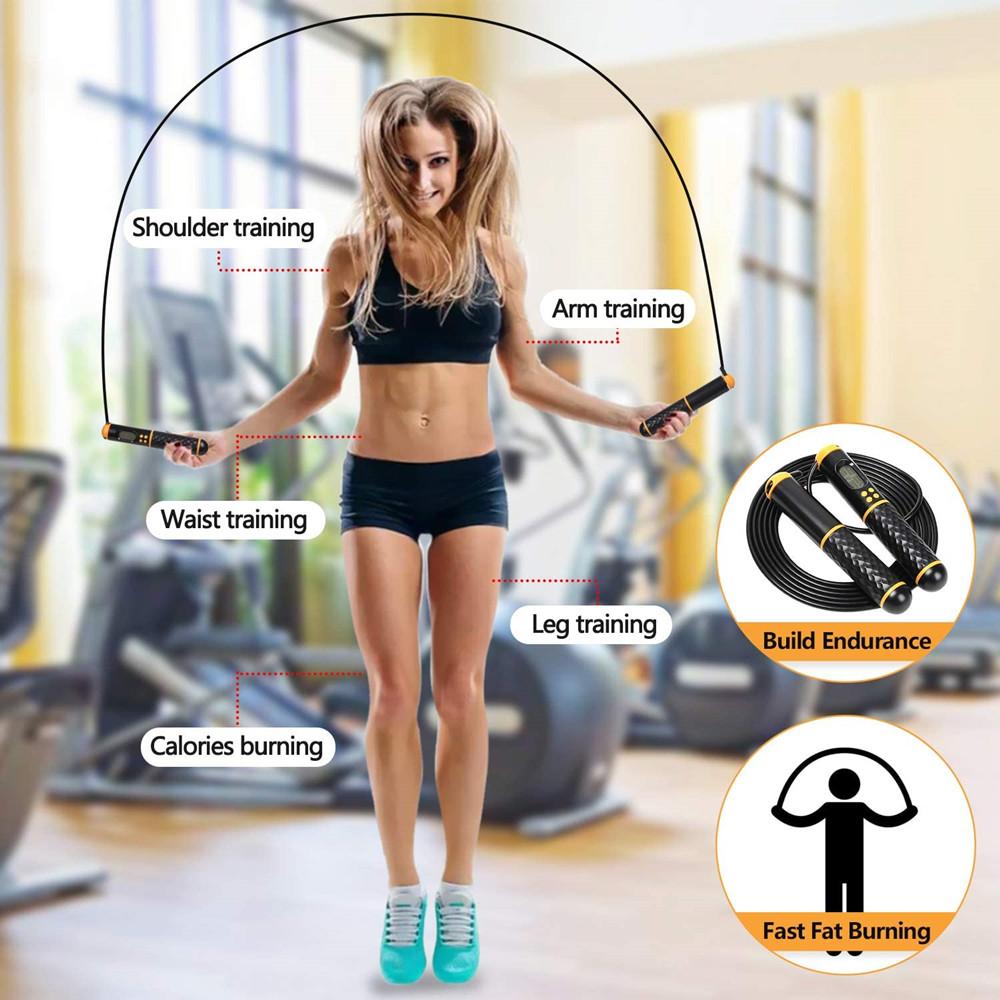 Smart Digital Skipping Ropes, Anti-Slip, Hand Grip, Crossfit Speed, Jump Rope with Counter, Fitness, Entertainment